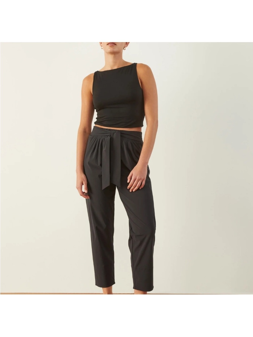 NWOT ADAY Navy Tie-Waist Cropped Pants